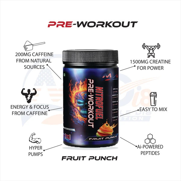 Fruit Punch Flavour PRE Workout Health Supplements