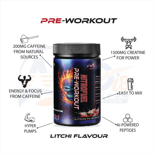 Litchi Flavour PRE Workout Health Supplements