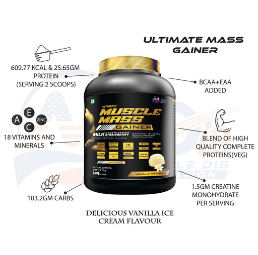 3Kg Vanilla Flavour Mass Gainer