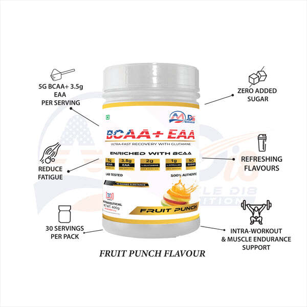 Fruit Punch Flavour BCAA Health Supplements