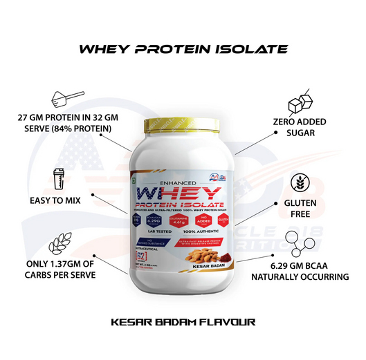 Kesar Badam Flavour Isolate Whey Protein