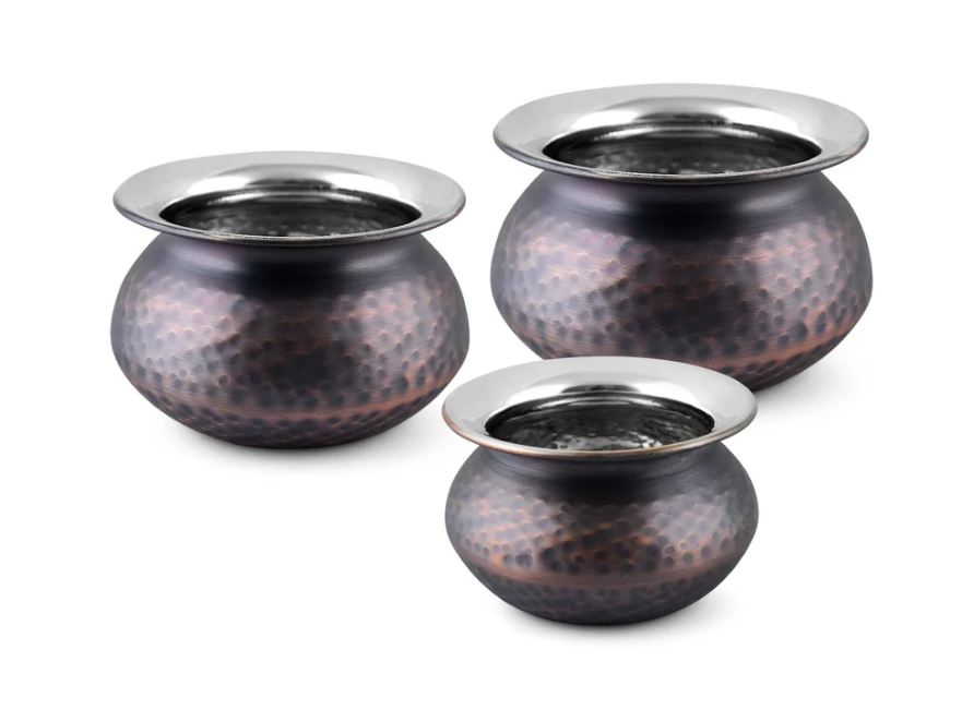Punjabi Handi Premium Antique Copper - Color: Brown
