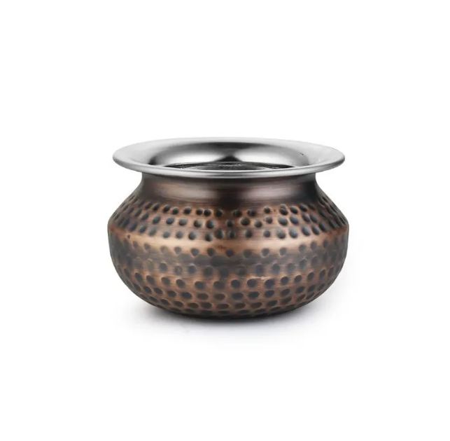 Punjabi Handi Premium Antique Copper - Color: Brown
