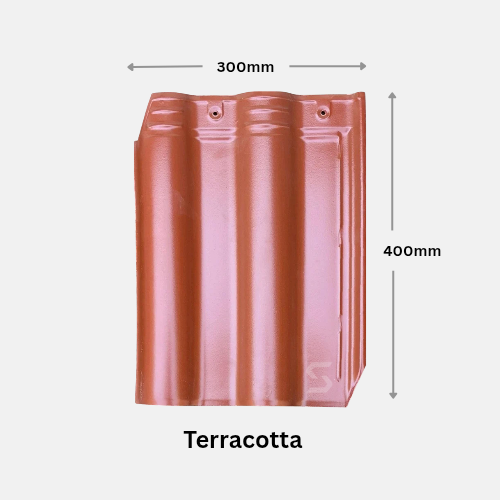 Ceramic Roof Tile Teracotta Colour Elbano Series - Dimension (L*W*H): 400X300 Millimeter (Mm)
