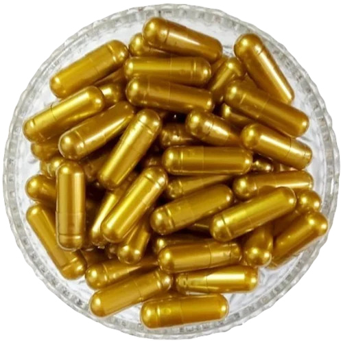 Golden Empty Hard Gelatin Capsule - Filling Capacity: Approx. 400-500 Mg (Size 0)