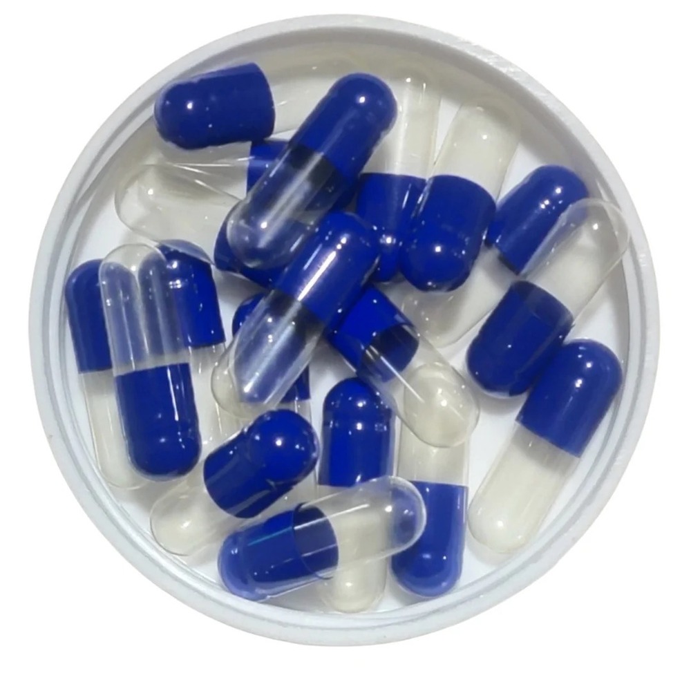 Blue and White Empty Capsules