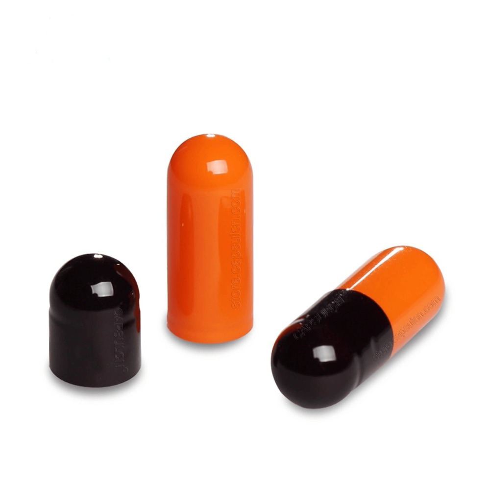 Orange and Black Empty Capsules