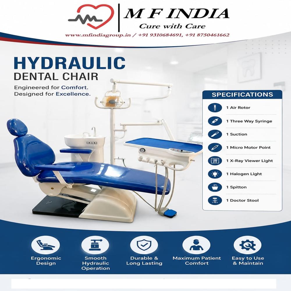 Hydralic Dental Chair - Material: Stainless Steel