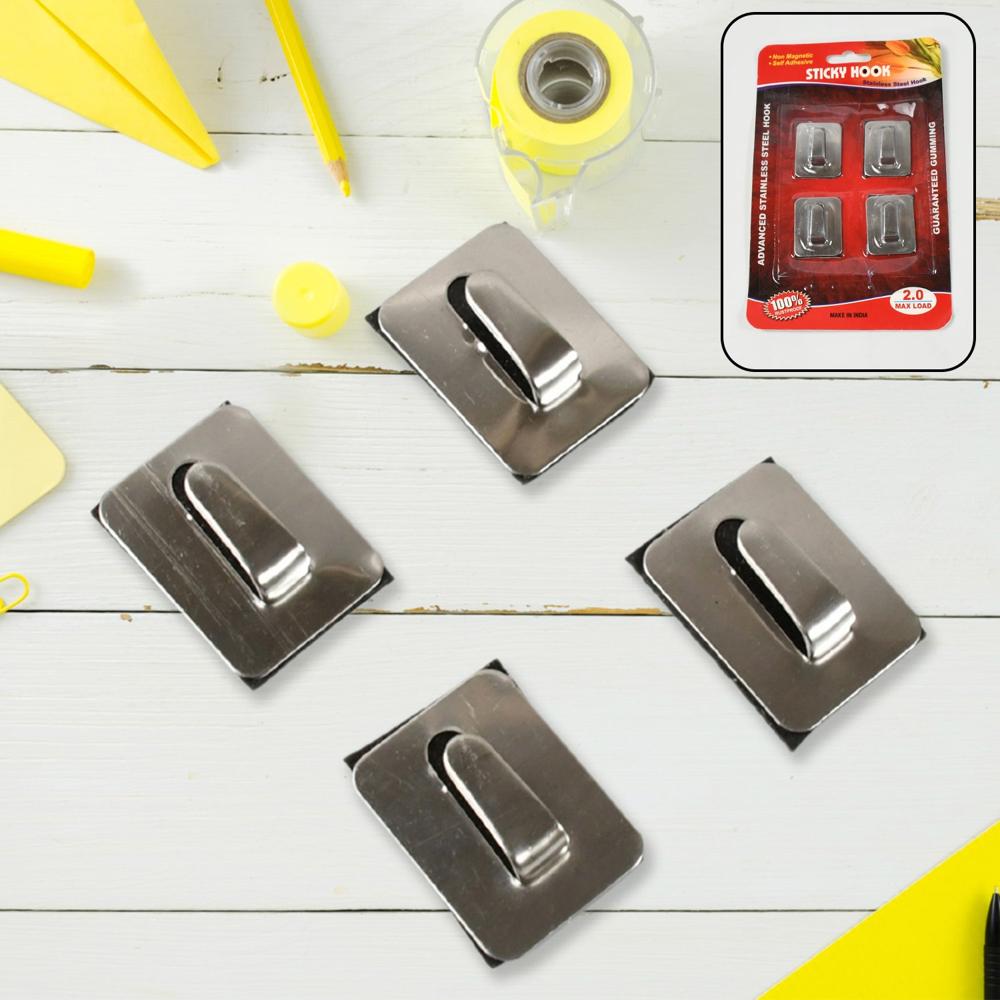 Self- Adhesive Hooks Heavy Duty Wall Hooks Hangers Stainless Steel Waterproof Sticky Hooks For Hanging Robe Coat Towel Kitchen Bathroom And. - Application: As Per Product Requirement