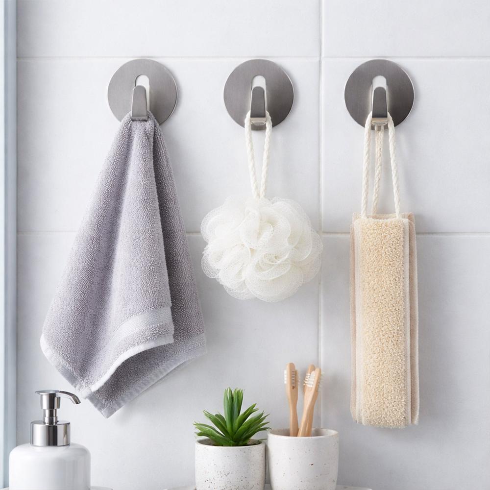 Self-Adhesive Stainless Hooks Waterproof For Robes