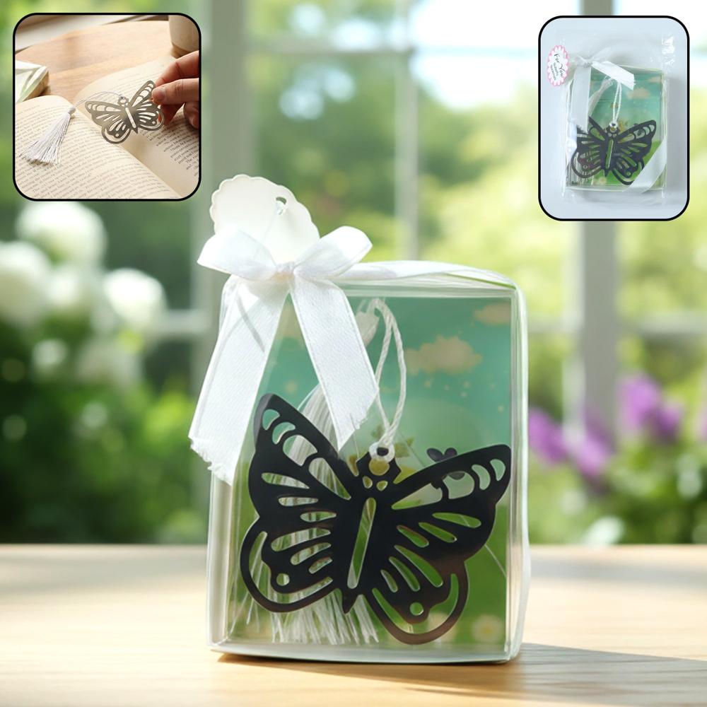 Elegant Butterfly Design Metal Bookmark (1 Pc) - Color: Stationery
