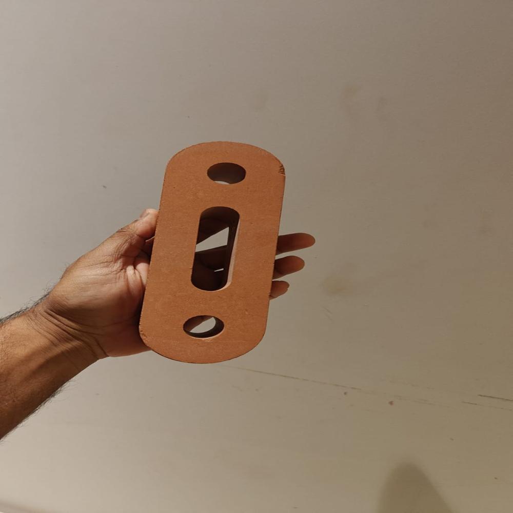 Terracotta Capsul Clay Pill 2 Hole Round Brick 210x60x50mm