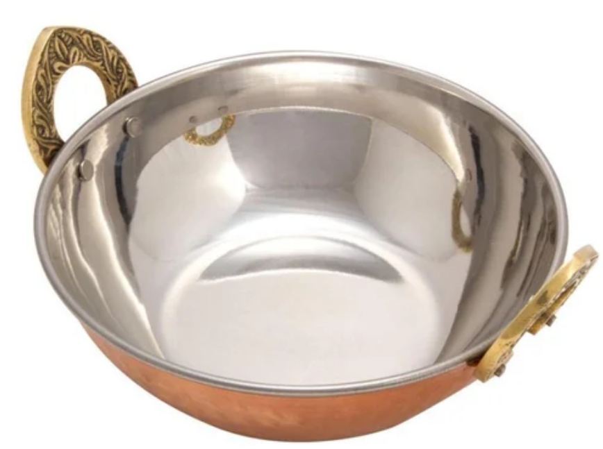 Serving Karahi Antique Copper - Dimension (L*W*H): 16.50 (Diameter) Inch (In)