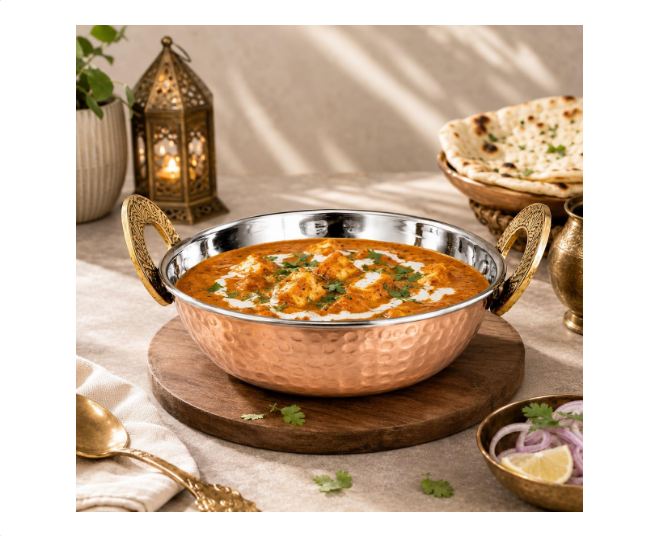 Serving karahi antique copper