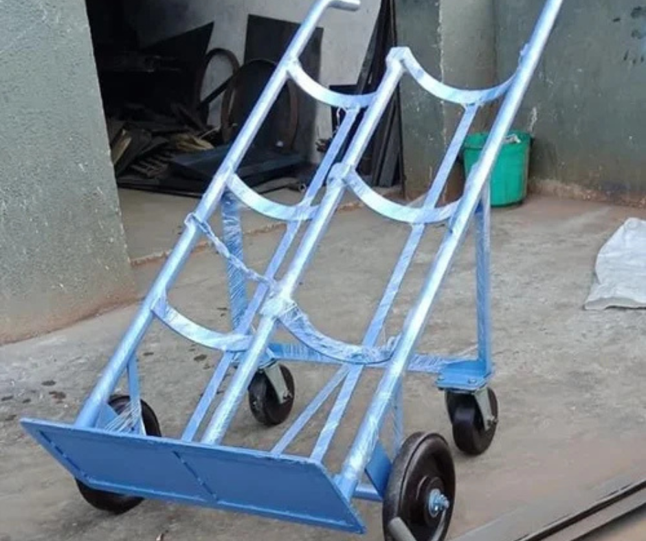 MS Double Gas Cylinder Trolley
