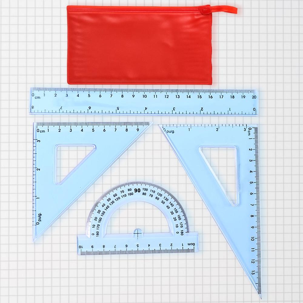 4-Piece Transparent Geometry Instrument Set With Ruler - Application: As Per Product Requirement