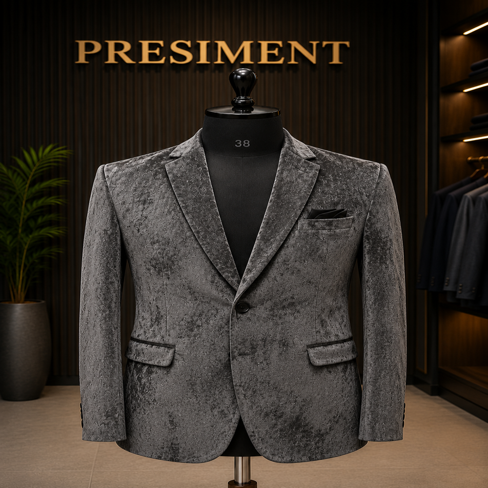 Regular Fit Formal Velvet Blazer for Wedding & Reception party wear