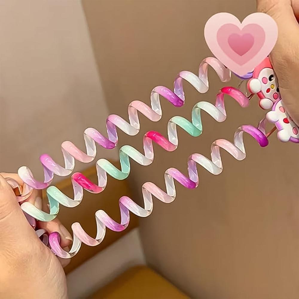 Colourful Telephone Wire Hairbands (1 Pc / Mix Design), Hair Accessories - Color: Beauty