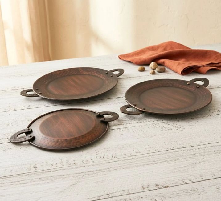 Serving Tawa Antique Copper - Dimension (L*w*h): 24 (Diameter) Inch (In)