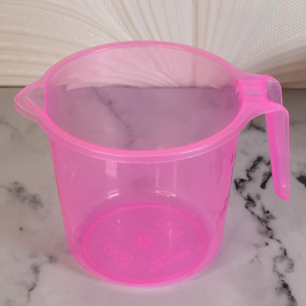 Plastic Round Transparent Bath Water Mug (1 Pc / 1200 Ml / Mix Color) - Application: As Per Product Requirement