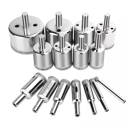 15 Pcs Diamond Hole Saw Set - Color: Silver