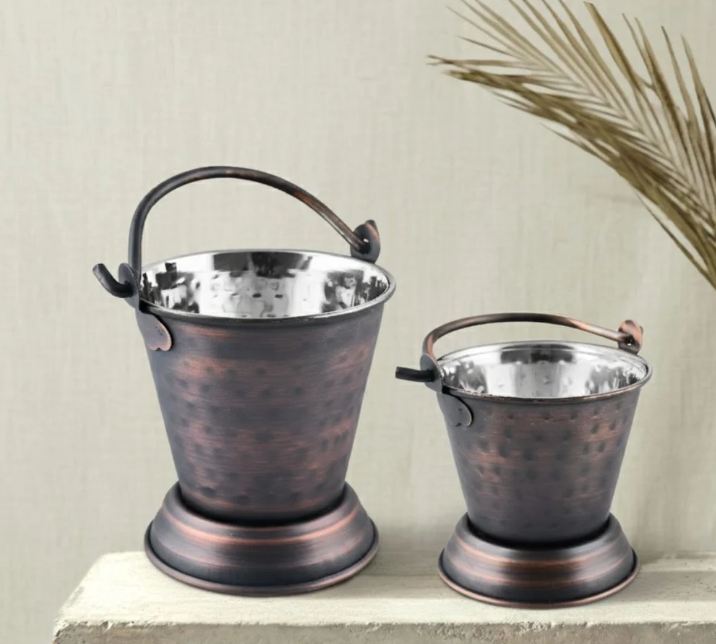 Serving Bucket Antique Copper - Dimension (L*w*h): 10.50 (Diameter) Inch (In)