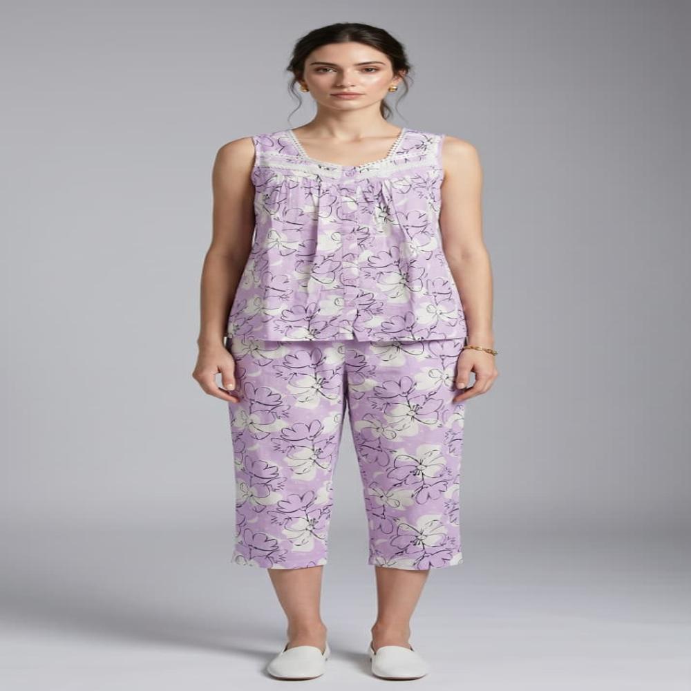 Soft Rayon Capri Set for Women Ladies Nightsuit | Loungewear & Co-ord Set