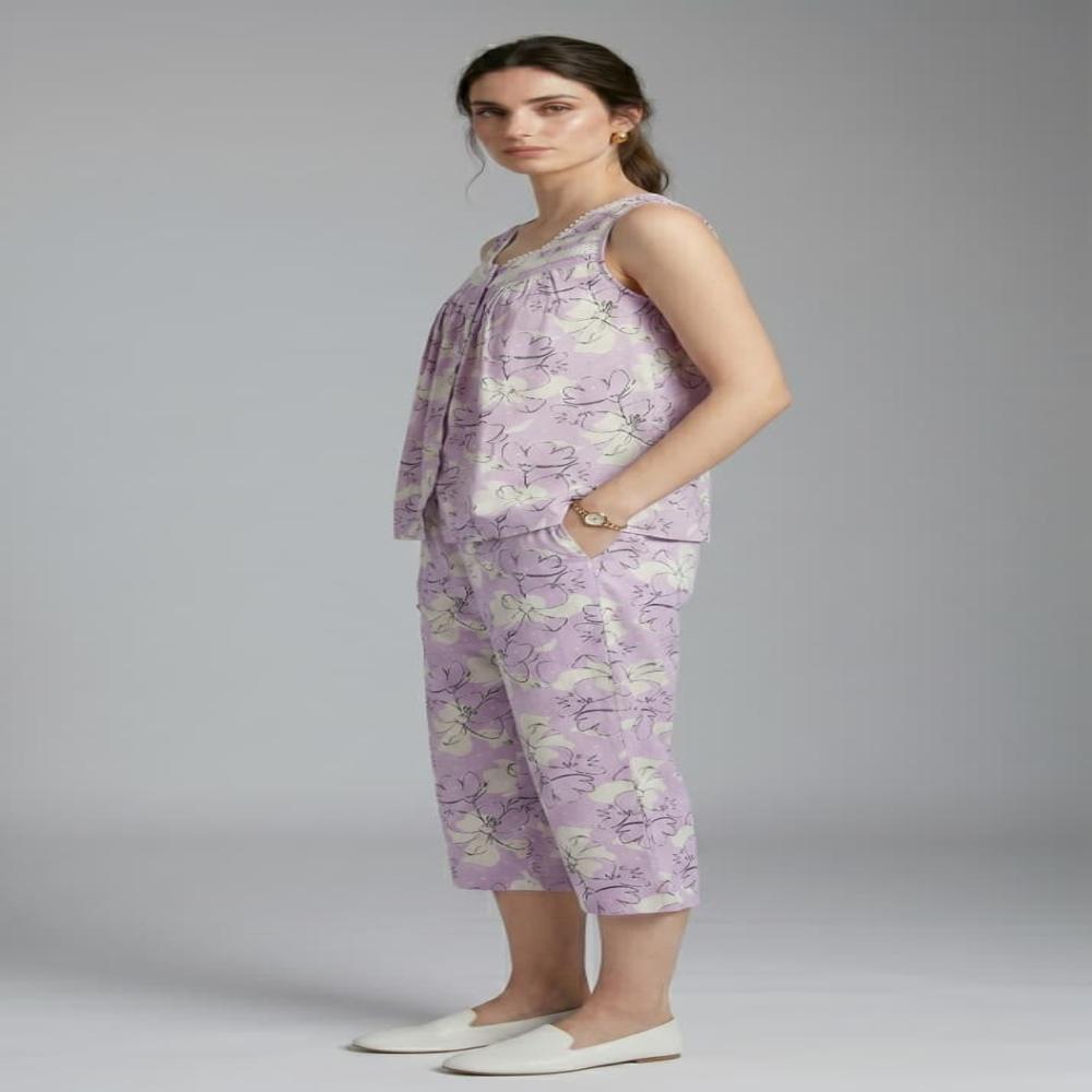Soft Rayon Capri Set for Women Ladies Nightsuit | Loungewear & Co-ord Set