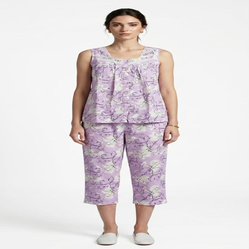 Soft Rayon Capri Set for Women Ladies Nightsuit | Loungewear & Co-ord Set