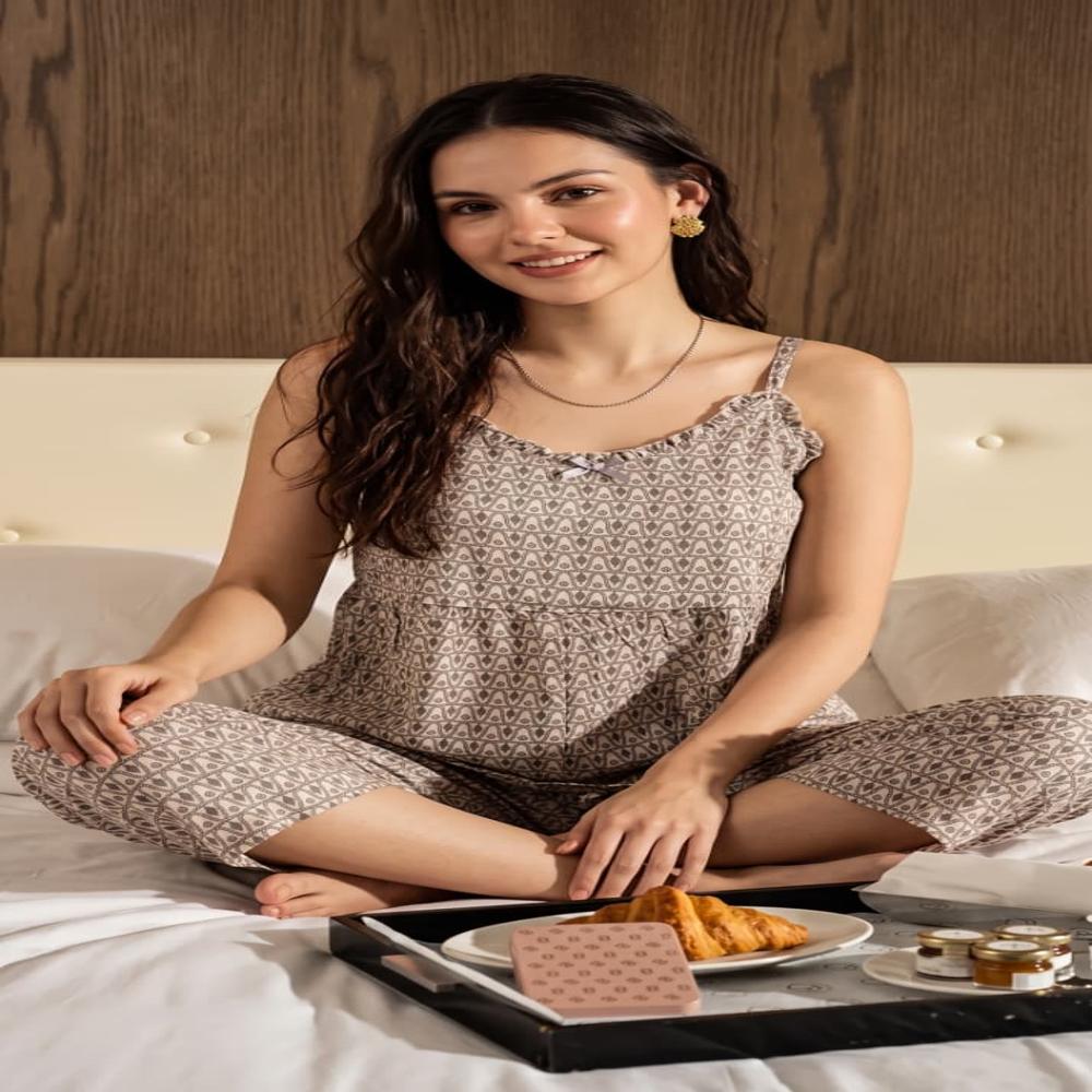 Soft Rayon Capri Co-ord Set for Women | Ladies Nightsuit | Loungewear