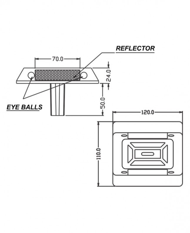 Aluminum Road Stud DA -972 Dark Eye Brand