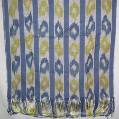 ब्लू कॉटन इकत स्कार्फ