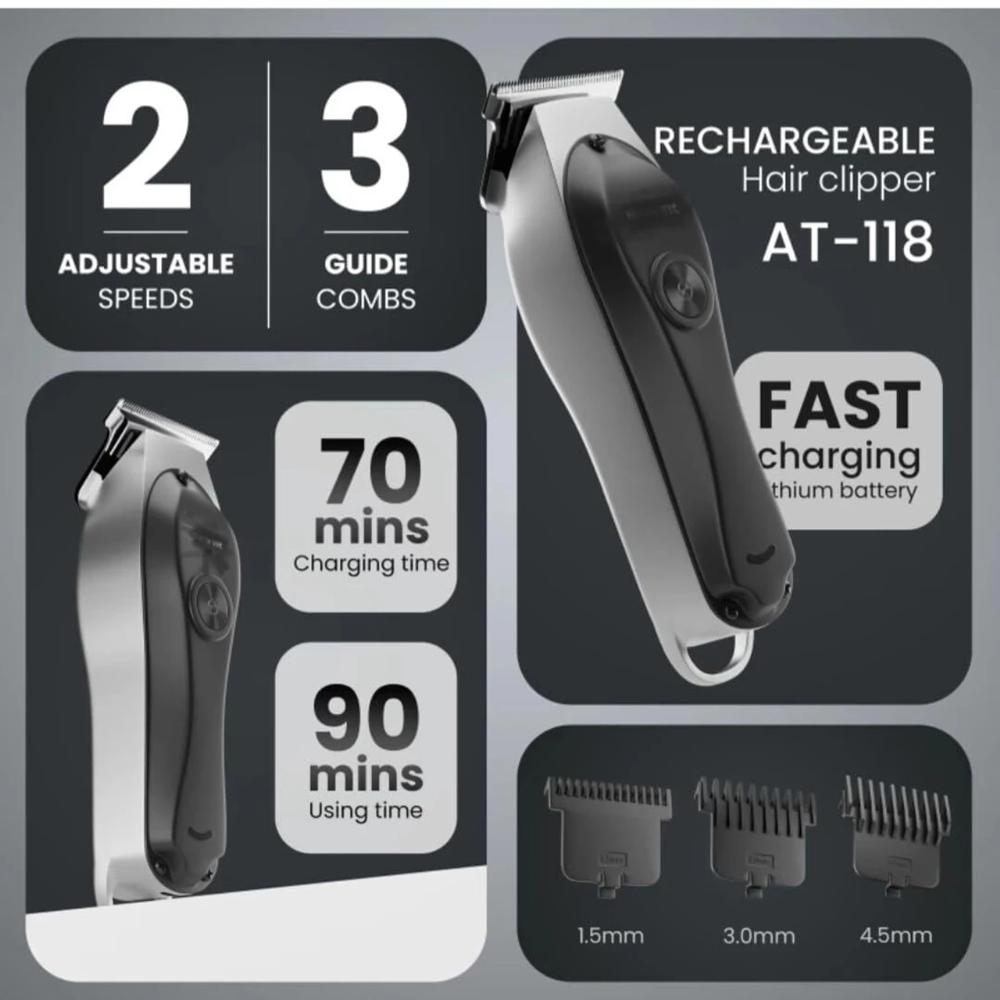 HTC AT-118 RECHARGEABLE HAIR CLIPPER