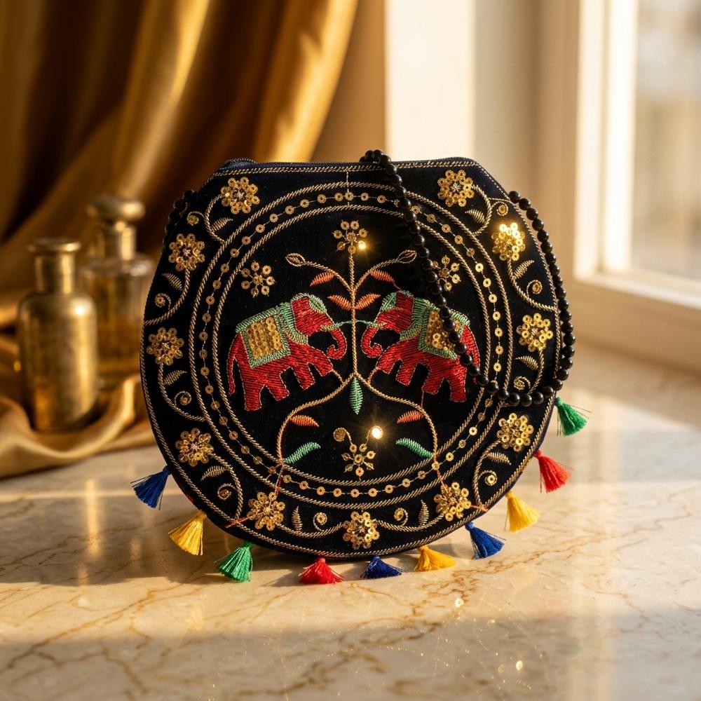 Traditional Multicolor Embroidered Sling Bag for Women