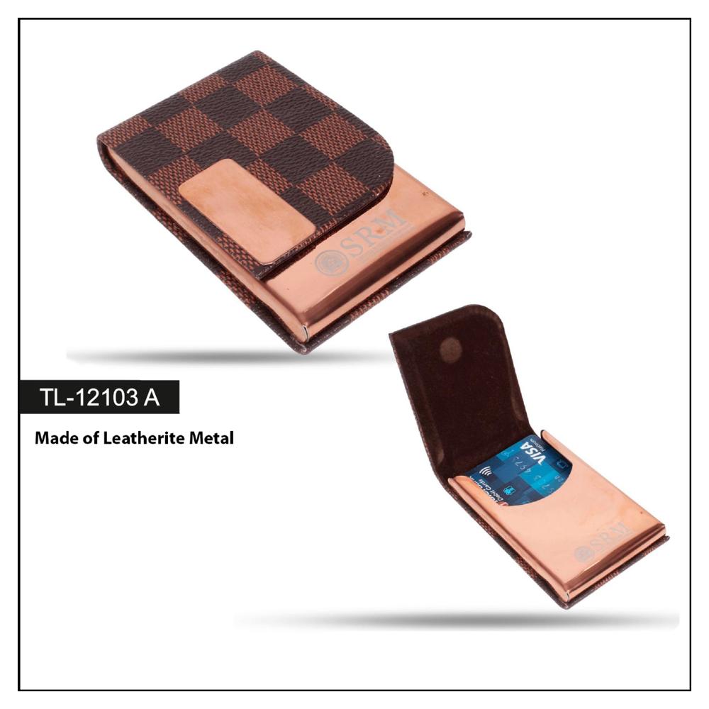 Visting Card Holder - Color: Brown & Rose Gold