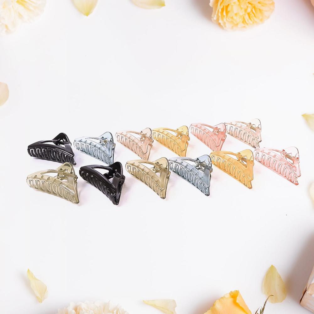 Triangle Shape Mix Color Plastic Hair Claw Clip For Women And Girls 1 Pc - Application: As Per Product Requirement