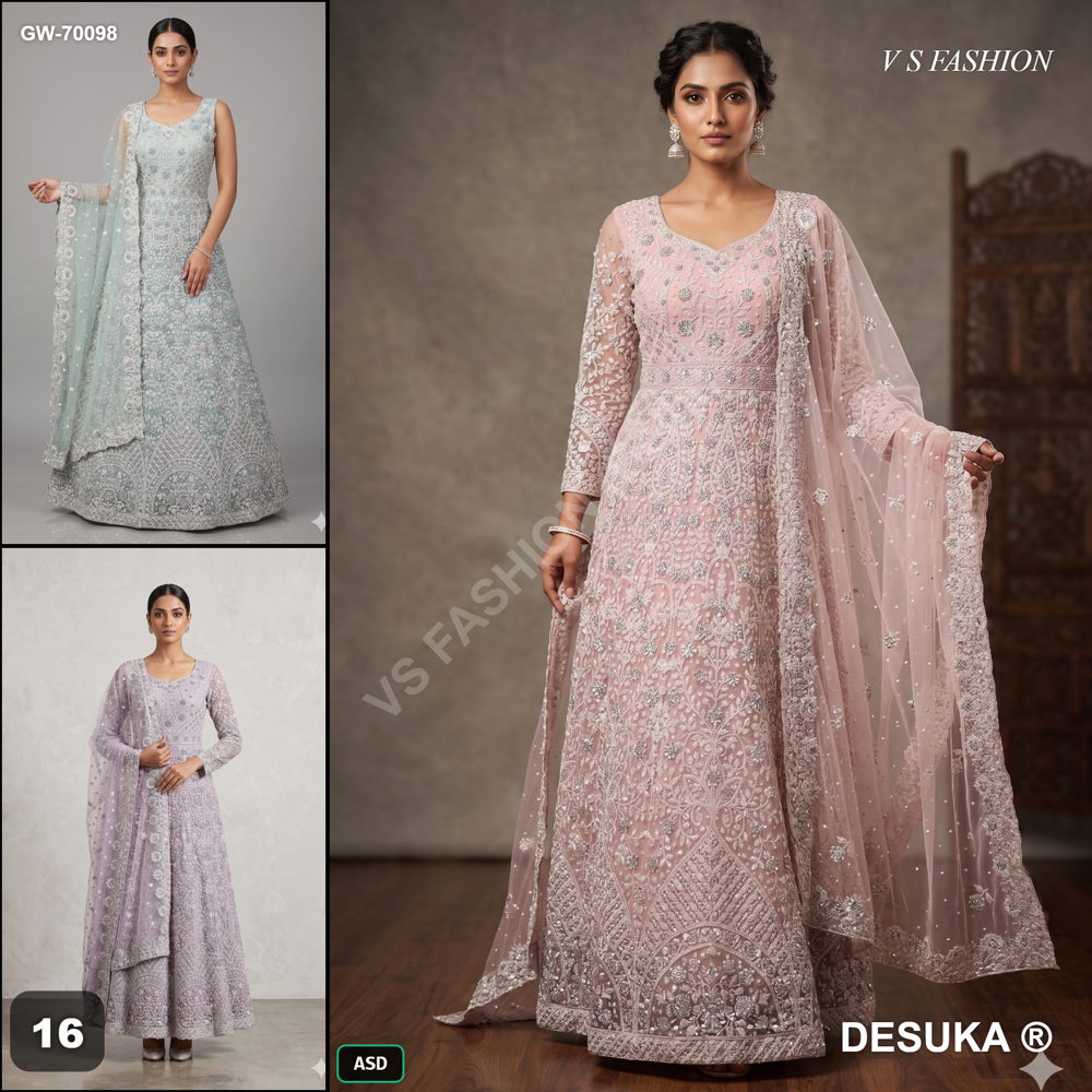 Heavy Work Long Gowns