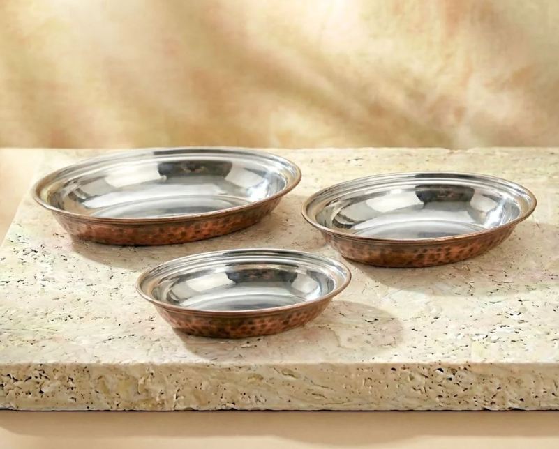 Dish Antique Copper - Dimension (L*w*h): 19 (Diameter) Inch (In)