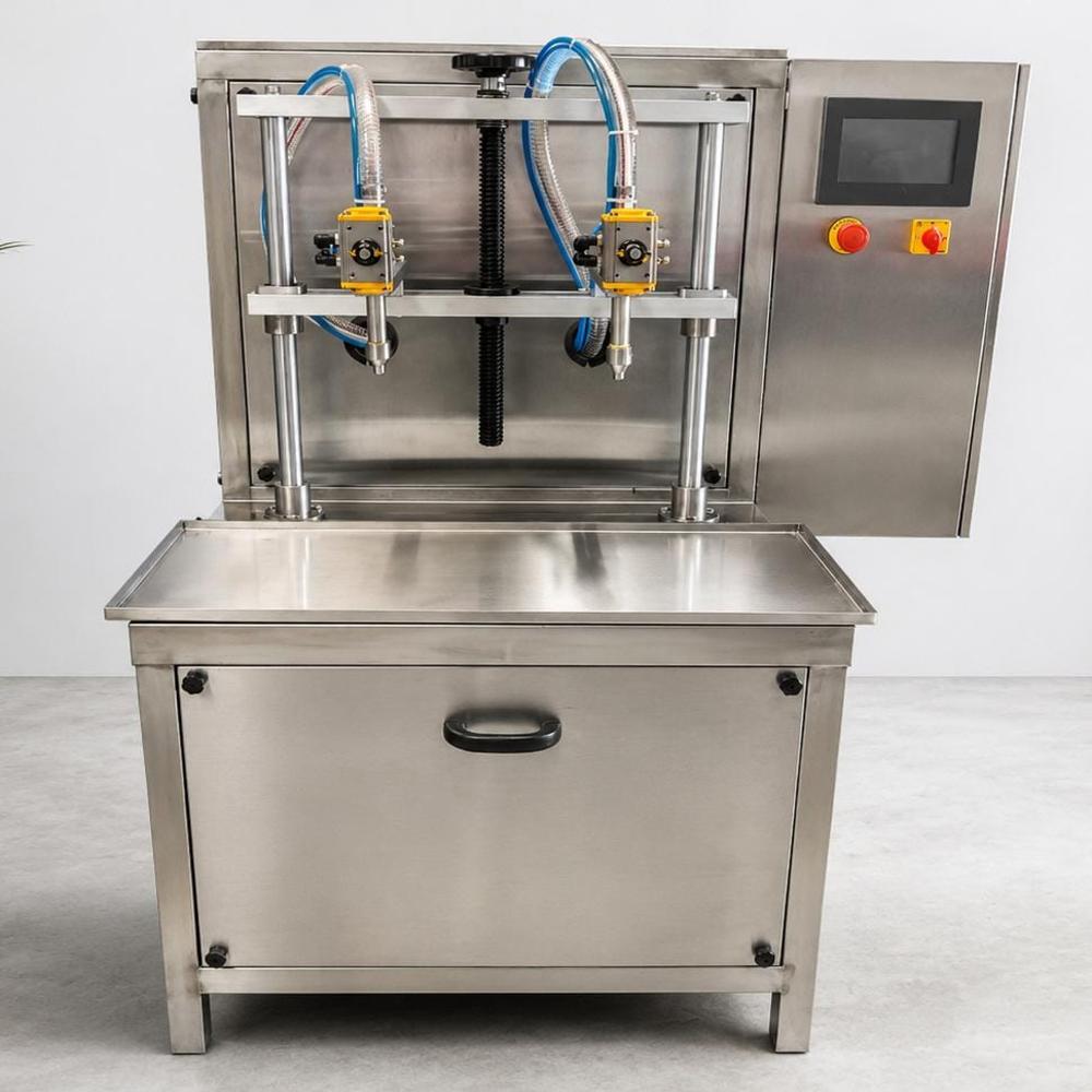 Automatic Four Head Liquid Filling Machine - Color: Silver