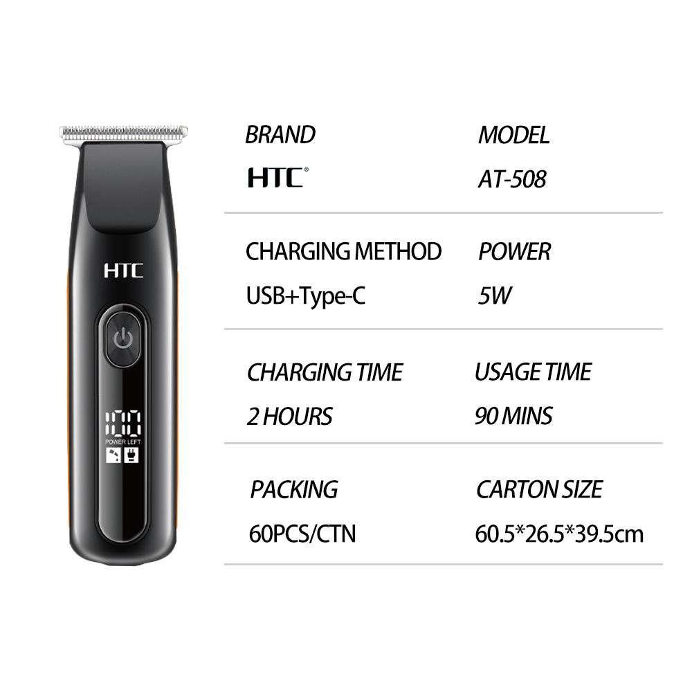 HTC AT-508 RECHARGEABLE HAIR TRIMMER
