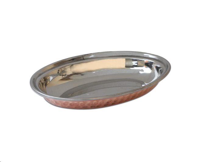 Oval Dish Antique Copper - Dimension (L*W*H): 20 (Diameter) Inch (In)