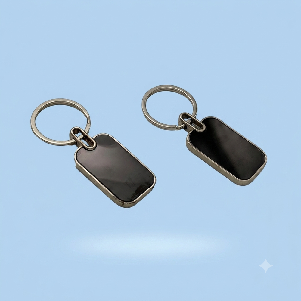 Metal Silver Keychain - Design Type: Round Cut