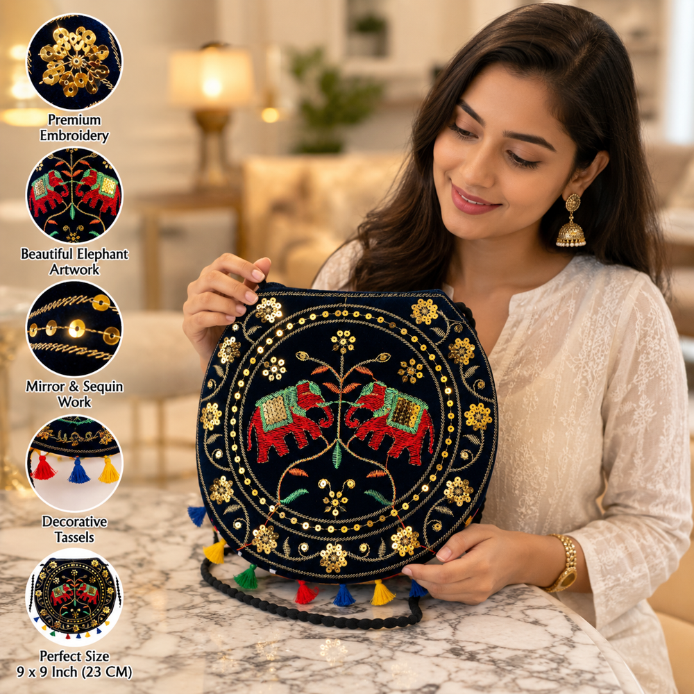 Ethnic Embroidered Crossbody Handbag