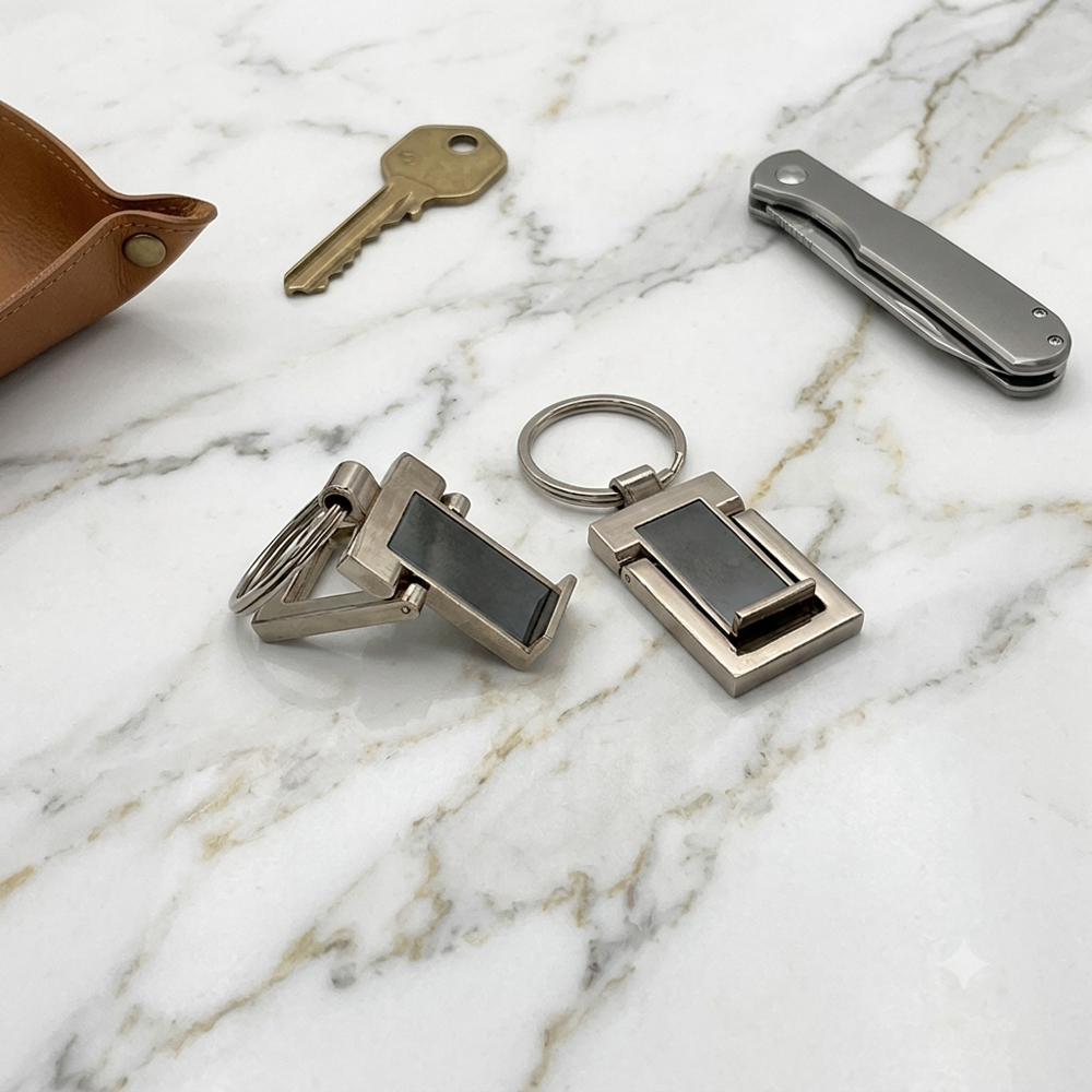 metal mobile stand keychian