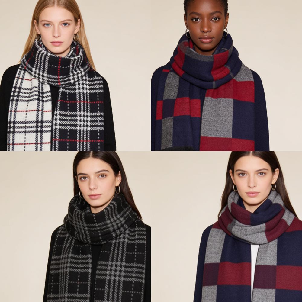Wool Blended Heavy Quality Unisex Mufflers - Color: Assorted