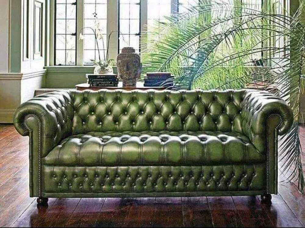 Green Leather Sofa