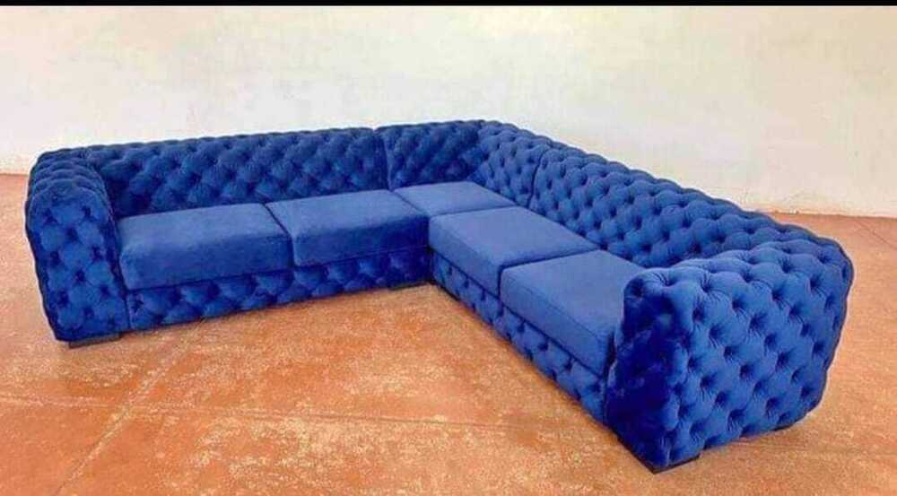 L Shape Blue Sofa