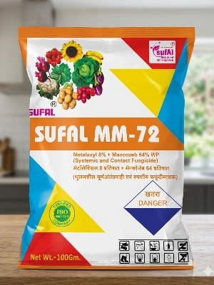 Sufal Mm-72 (Metalaxyl 8% + Mancozeb 64% Wp) - Color: Yellowish-Grey Or Grey-Yellow