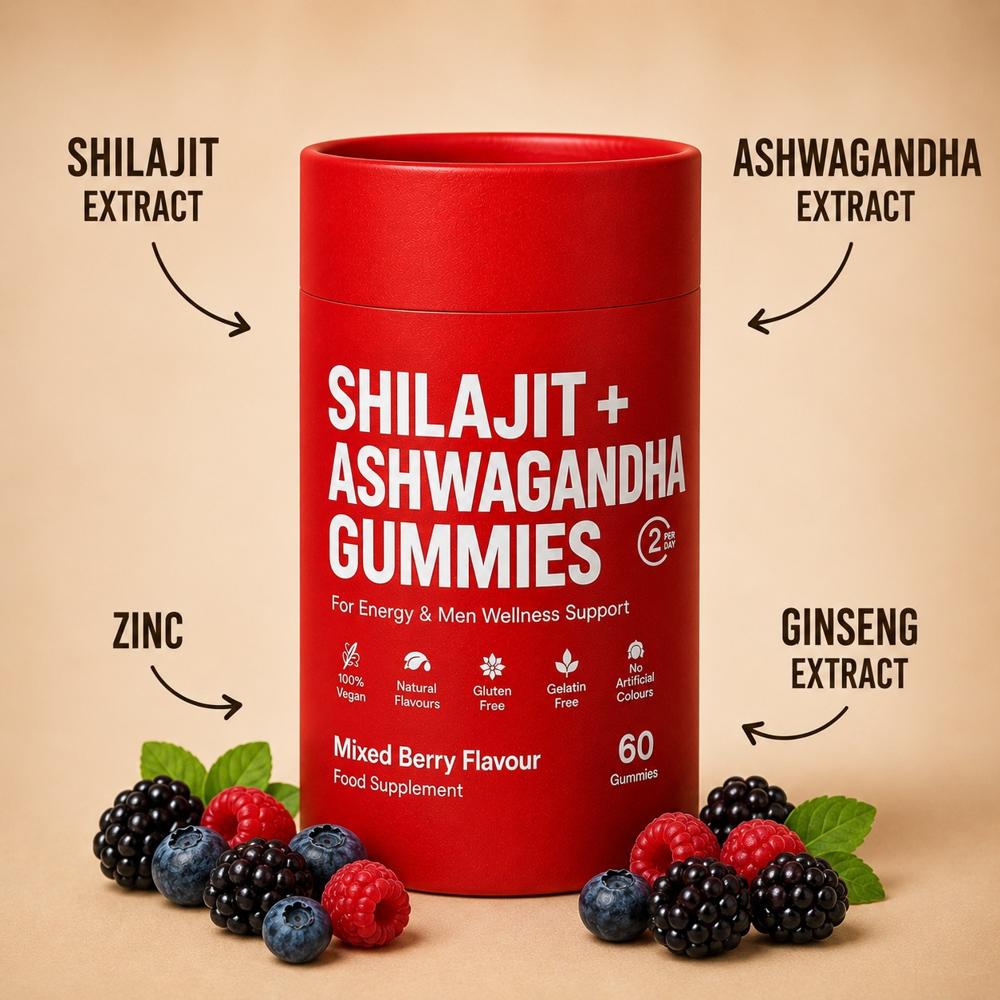 Shilajit + Ashwagandha Gummies for Energy & Men Wellness Support