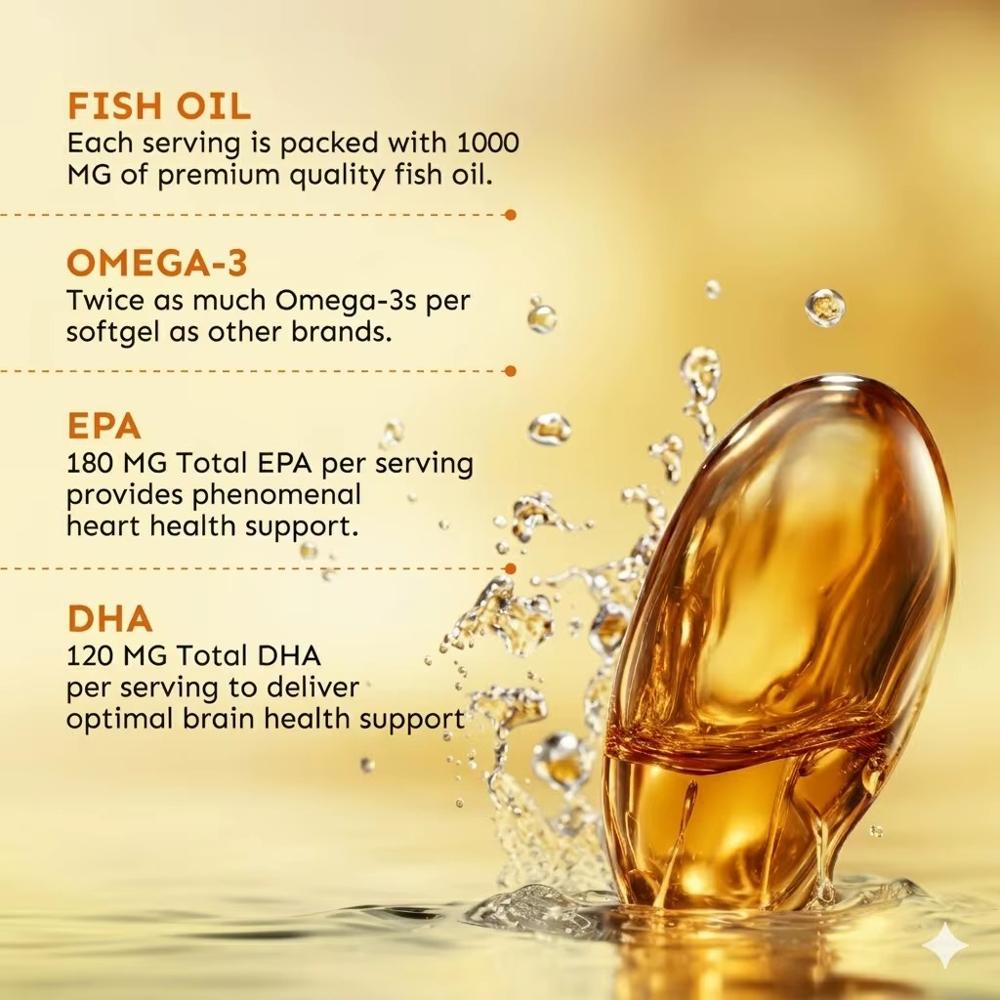 Omega - 3 Fish Oil Softgel Capsule